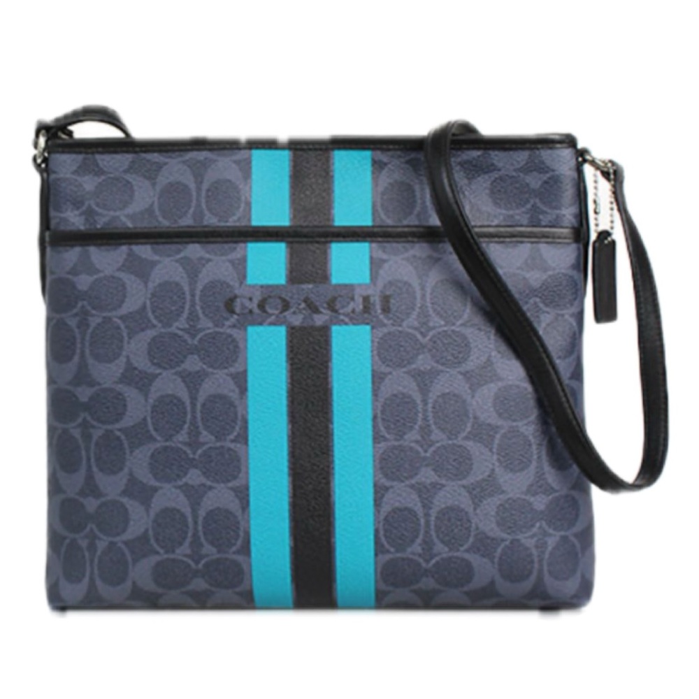 Coach Signature Varsity Stripe File Crossbody Bag